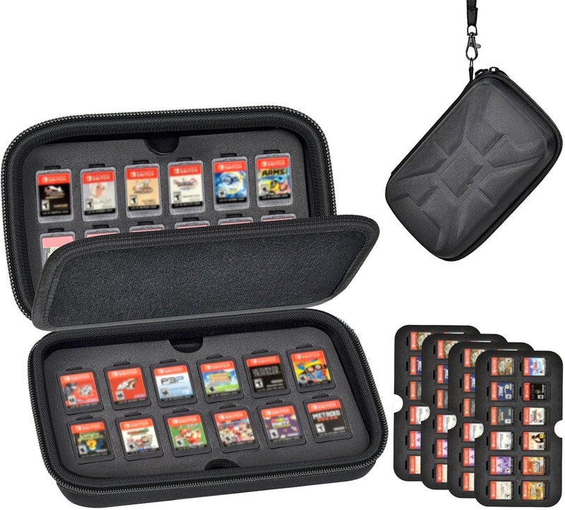 GWCASE for Switch Game Card Case for Nintendo 72 Game Cards & 144 Micro SD SDXC SDHC TF Cards, Large Capacity Protective Case Organizer for Switch 2/for OLED/Lite Console Memory Card- Box Only - Image 1